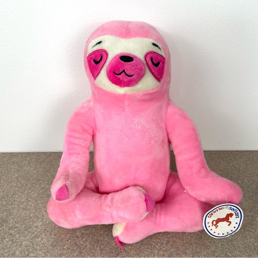 Caravan Soft Toys Tricolor Budda Sloth Yoga Pose